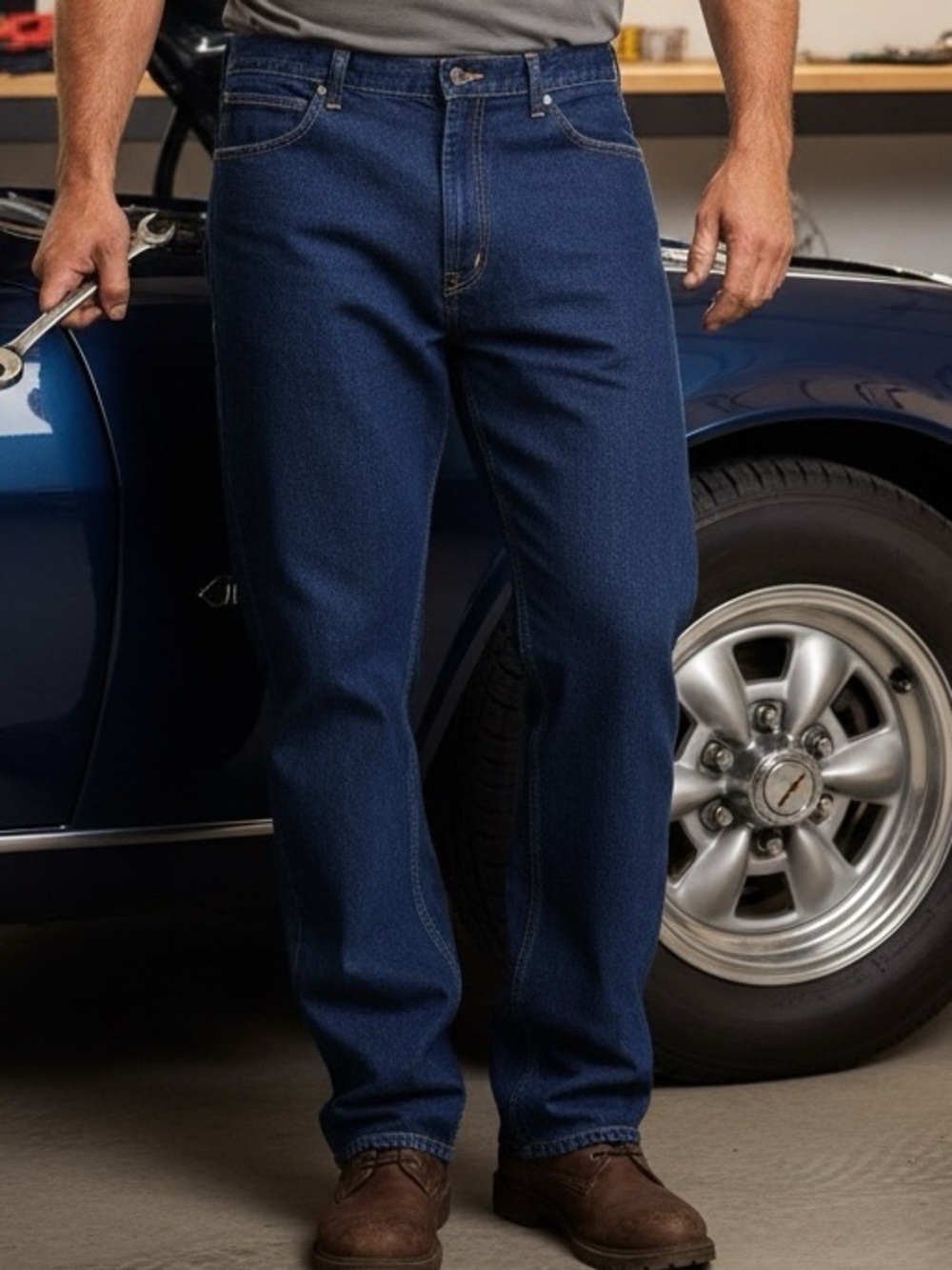 RUFFNECK Denim Straight Dark Blue Jeans 42x30